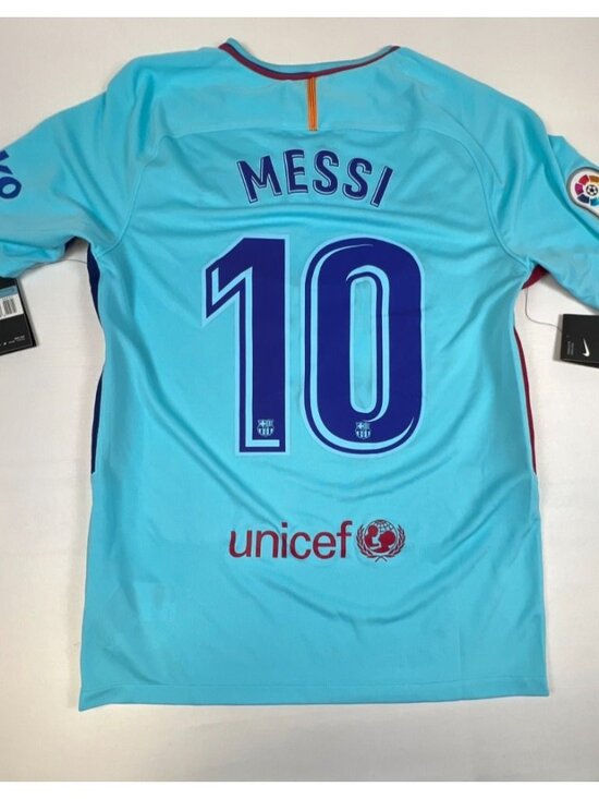 Nike Other - Nike FC Barcelona Messi #10 2017 Away Jersey Light Blue Dri-FIT Men's Medium NWT